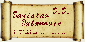 Danislav Dulanović vizit kartica